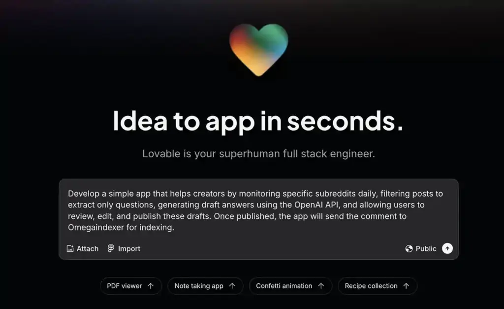 Tạo app từ một prompt đơn giản với Lovable AI