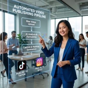Quy trình tự động sản xuất video ngắn UGC đa kênh sử dụng cổng API Kie.ai