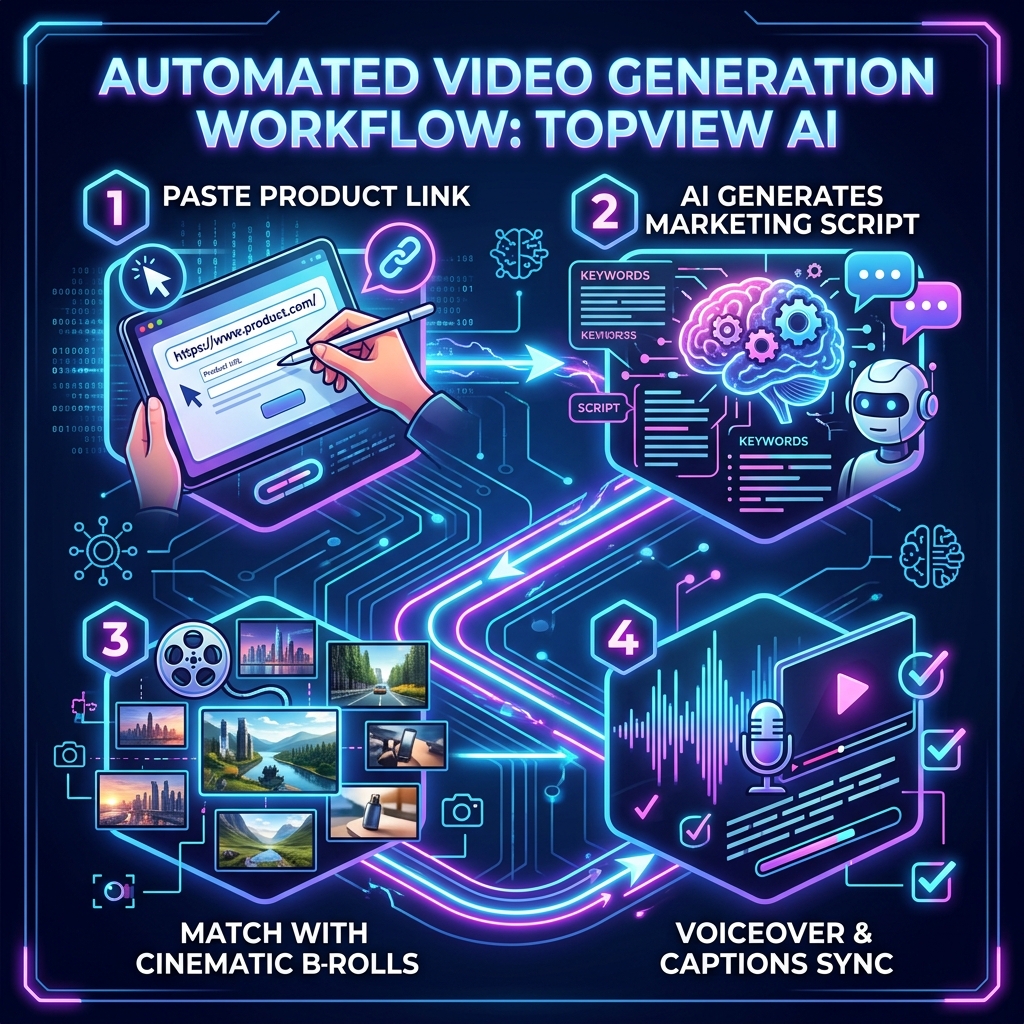 Quy trình sản xuất video quảng cáo tự động từ link sản phẩm