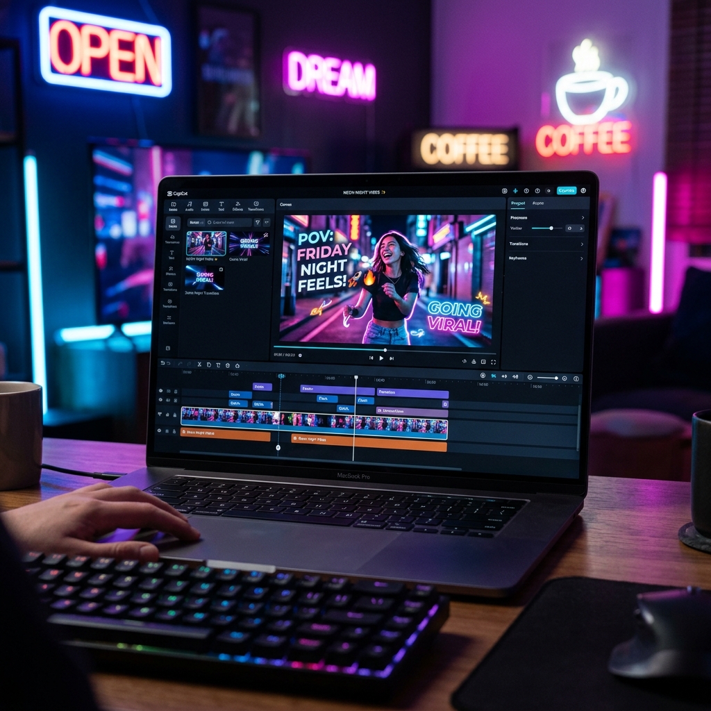 Capcut desktop voi cac hieu ung video TikTok viral