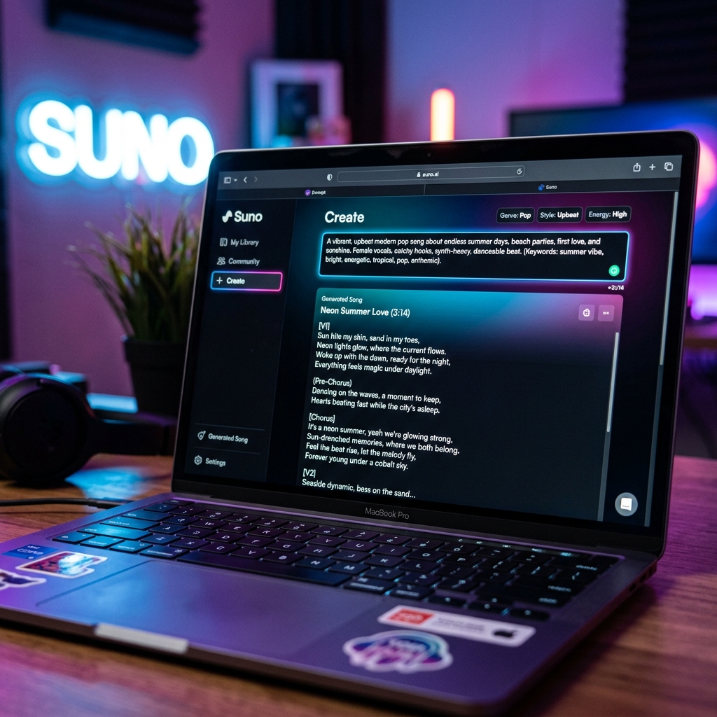 Giao dien tao nhac Suno AI voi Custom Mode