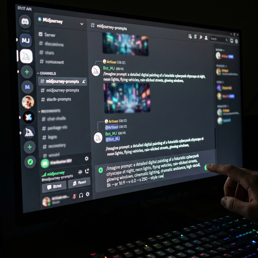Huong dan go prompt Midjourney tren Discord