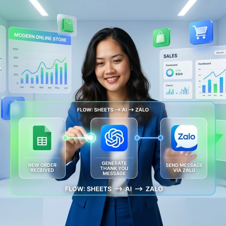 Hướng dẫn: Tự xây AI workflow đơn giản cho cửa hàng online trong 30 phút
