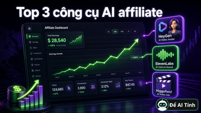 Top 3 công cụ AI mới mở affiliate đáng thử nhất tuần này
