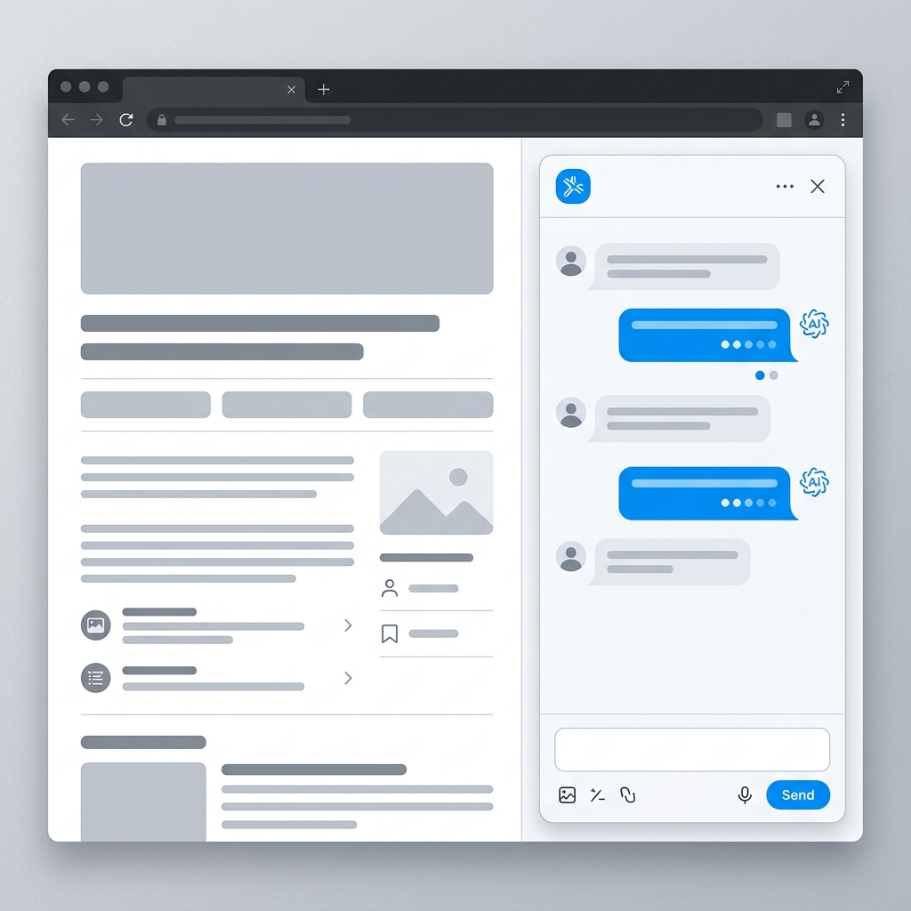 Giao diện làm việc tiện lợi của trợ lý AI monica trên Chrome