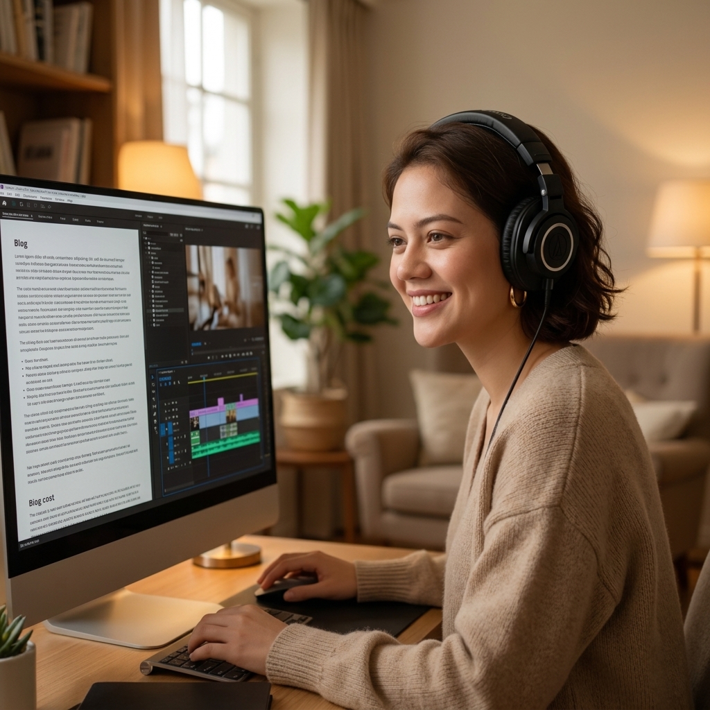Hoàng Nhật Mai đang tạo video từ blog với tính năng biến bài viết thành video pictory
