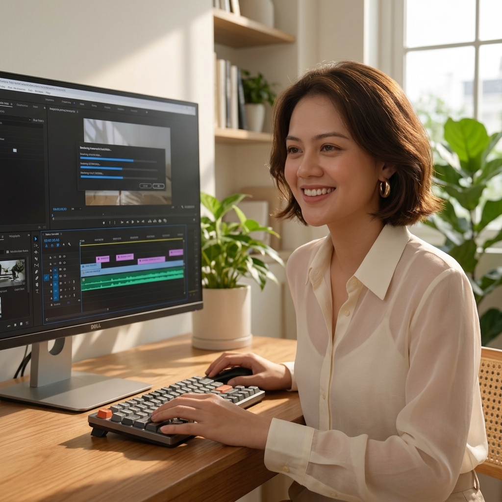 Hoàng Nhật Mai sử dụng phần mềm tạo video nhanh videogen