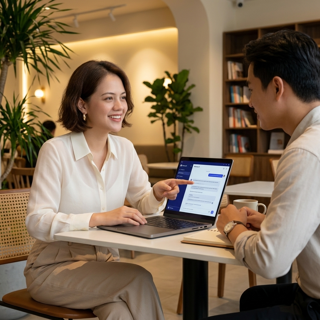 Hoàng Nhật Mai trải nghiệm trợ lý AI monica