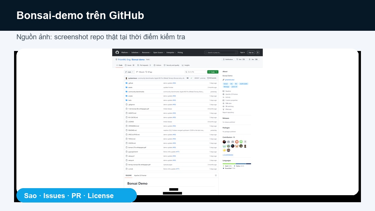 Screenshot repo bonsai-demo trên GitHub