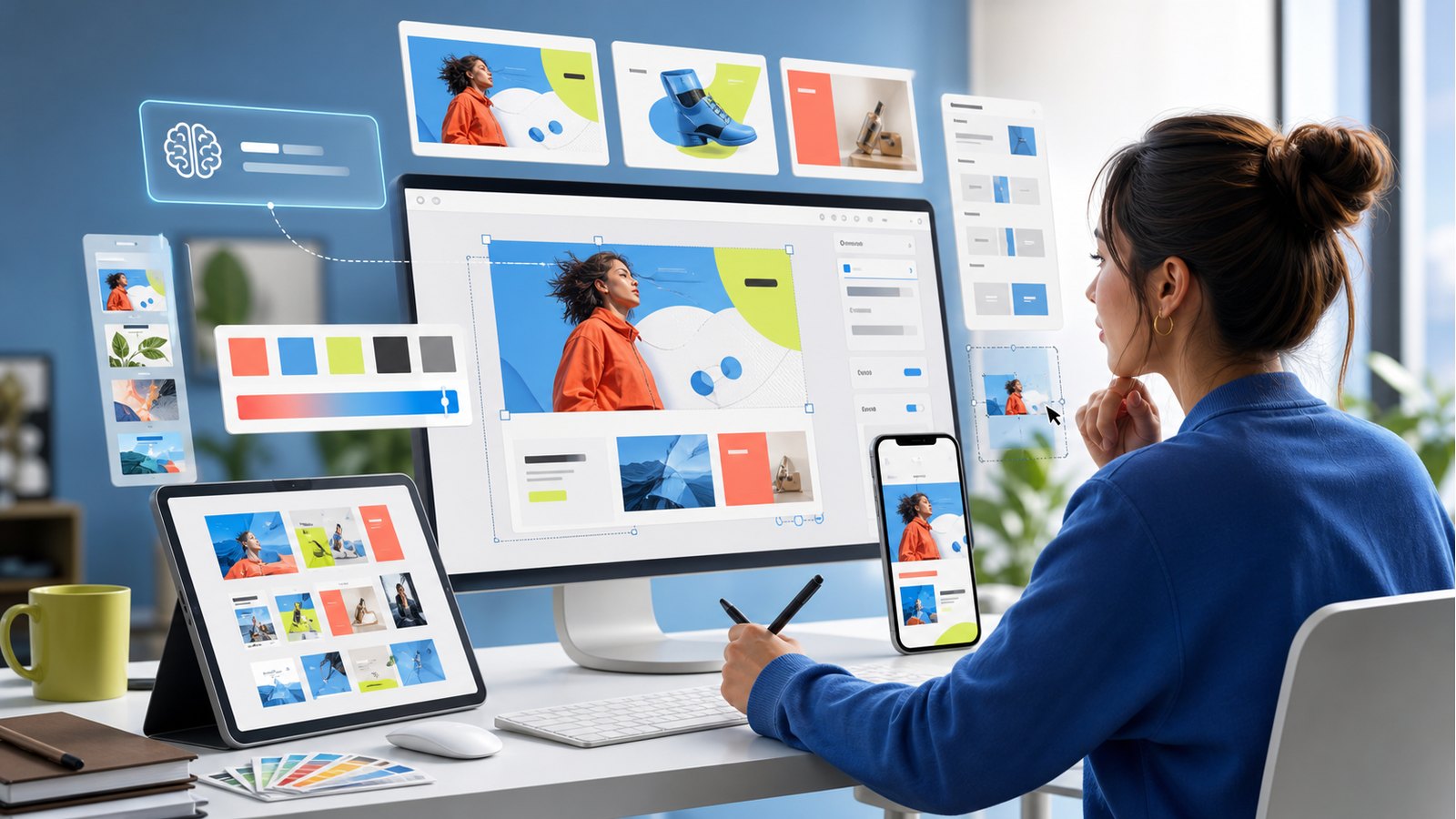 Người làm marketing dùng AI để tạo nhiều thiết kế social, thumbnail và chiến dịch từ một brief