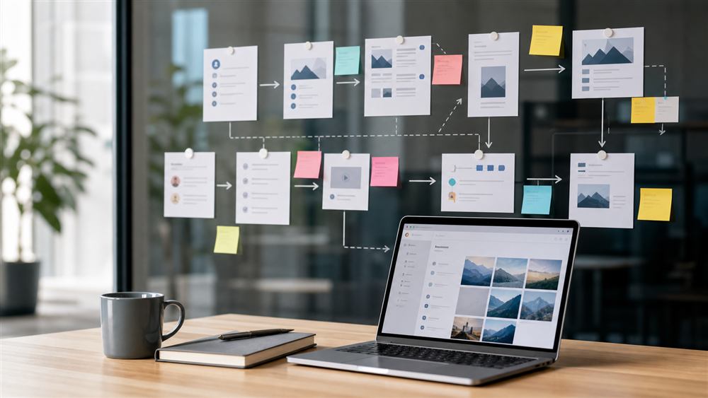 Workflow nội dung cá nhân với các bước bài viết, hình ảnh và xuất bản
