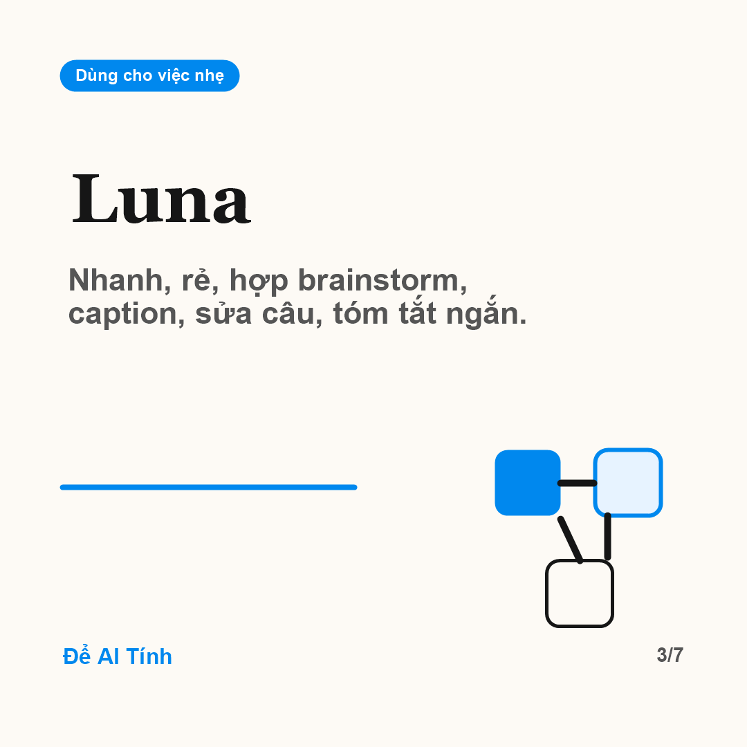 Mô hình Luna cho tác vụ nhẹ nhanh rẻ - Để AI Tính