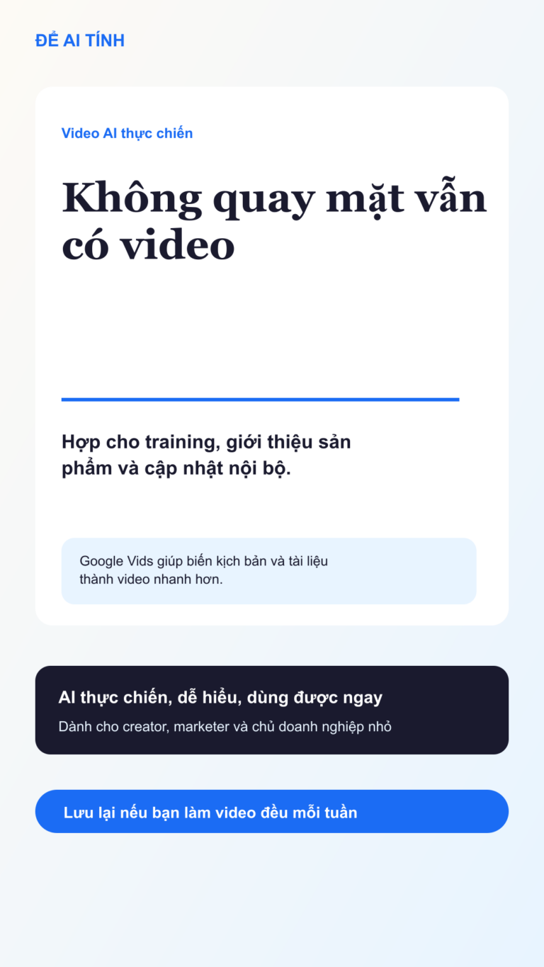 Google Vids: làm video có avatar AI mà không cần quay mặt