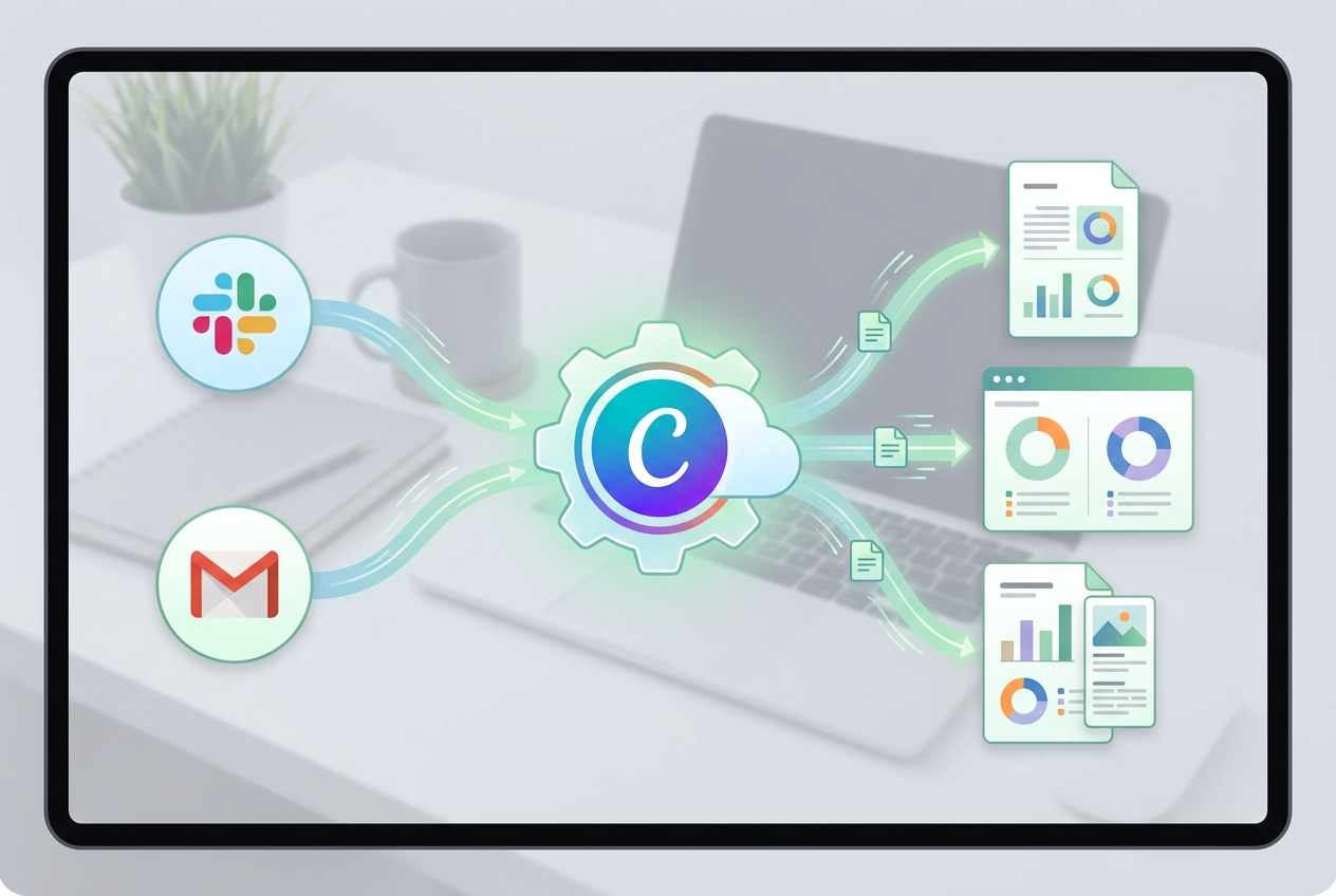 Tự động hóa báo cáo thiết kế Canva AI Connectors với Slack và Gmail