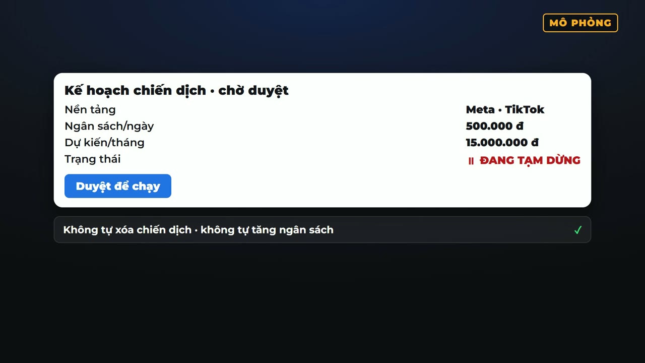 Kế hoạch chiến dịch ở trạng thái tạm dừng trên Adspirer