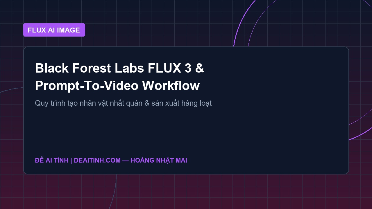 Mô hình sinh ảnh nhân vật đồng nhất bằng Flux AI và FLUX 3