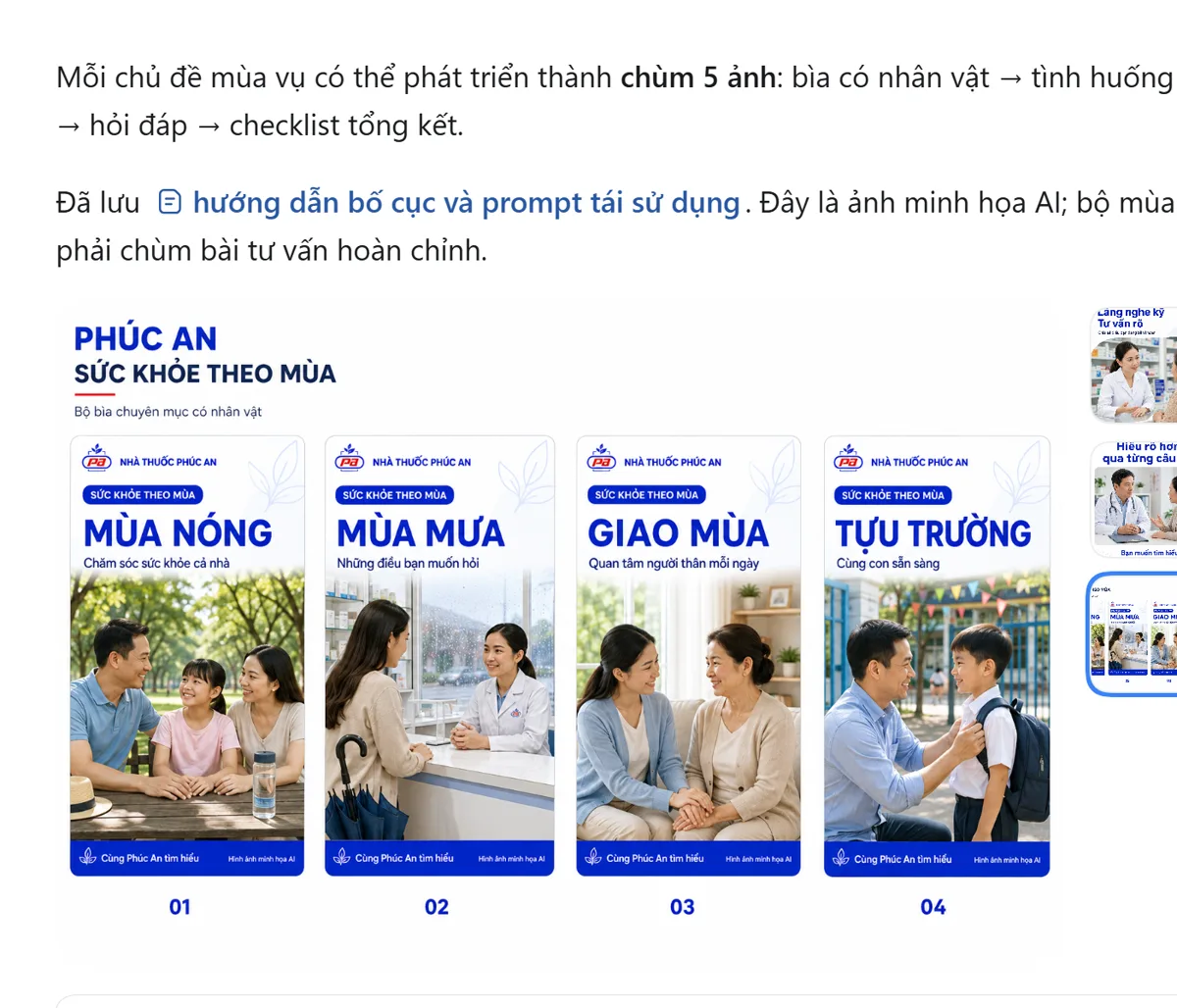 Chùm ảnh minh họa nội dung thương hiệu Phúc An theo mùa