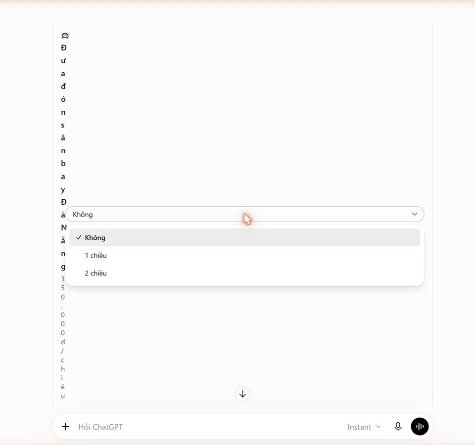 lỗi thường gặp của chatgpt - Lỗi vỡ bố cục hiển thị chữ dọc trên giao diện UI (ảnh chụp thật, 10/10/2026)
