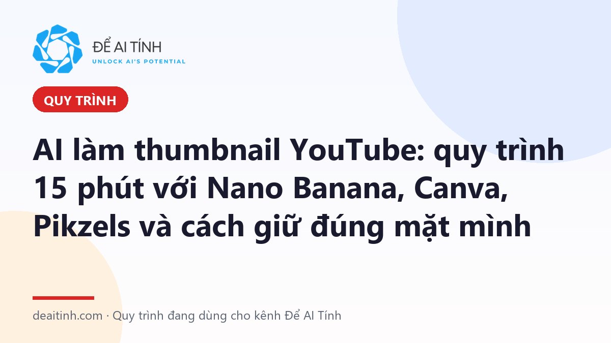 AI làm thumbnail YouTube: quy trình với Nano Banana, Canva và Pikzels