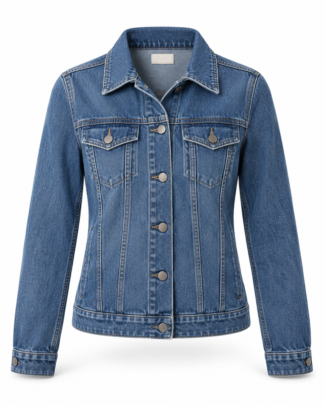 Ảnh minh họa AI áo khoác denim xanh có hai túi ngực