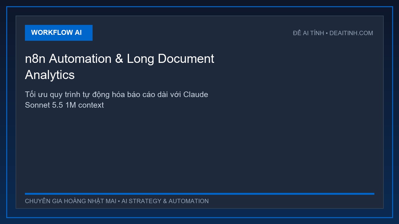 Sơ đồ tích hợp Claude Sonnet 5.5 vào workflow n8n tự động phân tích dữ liệu