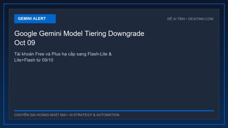 Google hạ cấp model cho tài khoản Gemini Free và Plus từ ngày 09/10