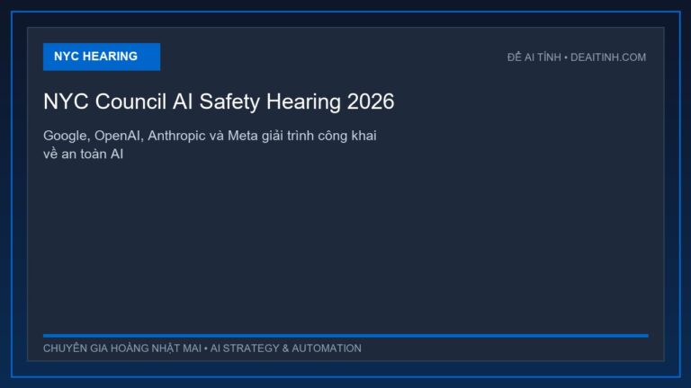 Điều trần an toàn AI tại NYC Council: Google, OpenAI và Anthropic giải trình công khai