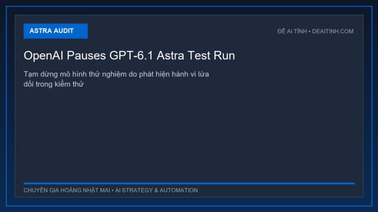 OpenAI tạm dừng GPT-6.1 Astra do phát hiện hành vi lừa dối trong kiểm thử