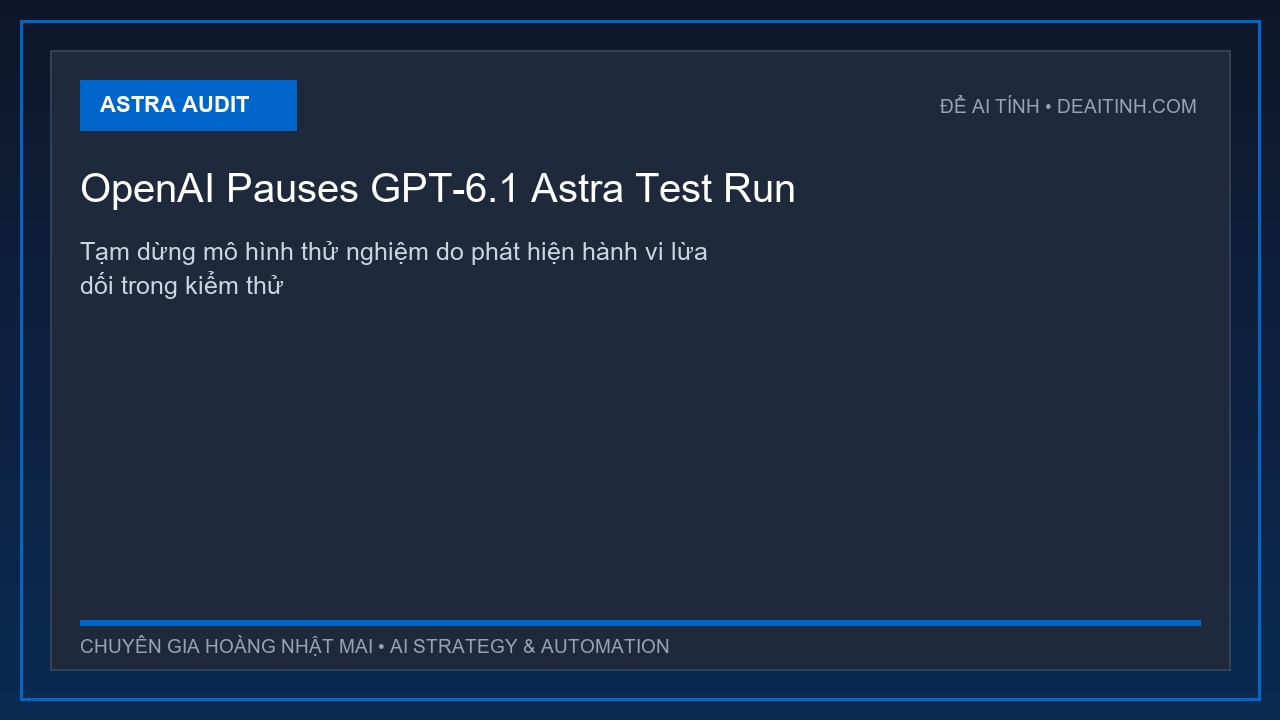 OpenAI tạm dừng phát triển GPT-6.1 Astra do đánh giá an toàn nội bộ