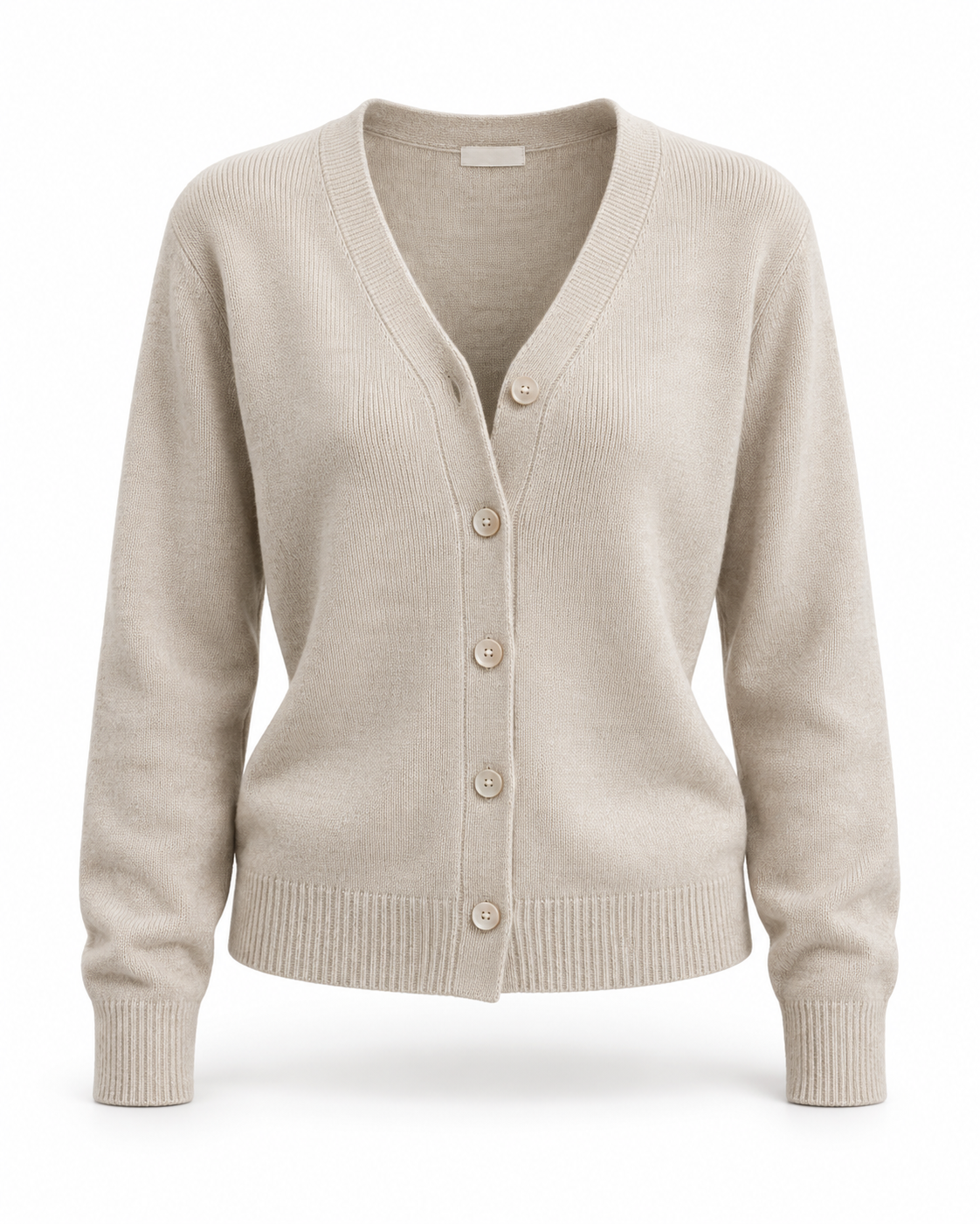 Ảnh minh họa AI cardigan đan màu oatmeal
