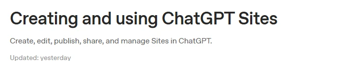 Cách dùng ChatGPT Sites tạo website từ tài liệu có sẵn