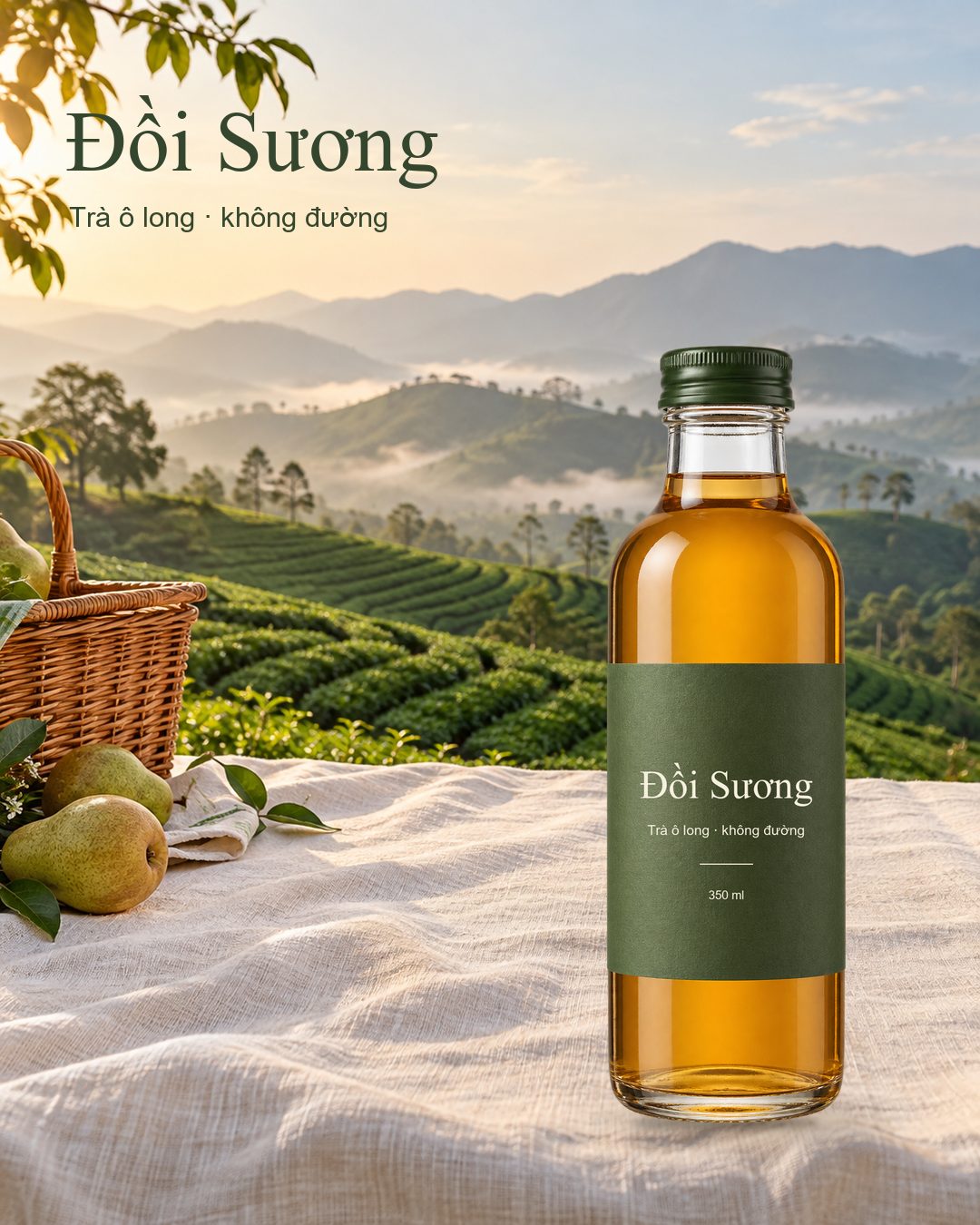 Ảnh quảng cáo picnic đồi chè tạo bằng Creative Production