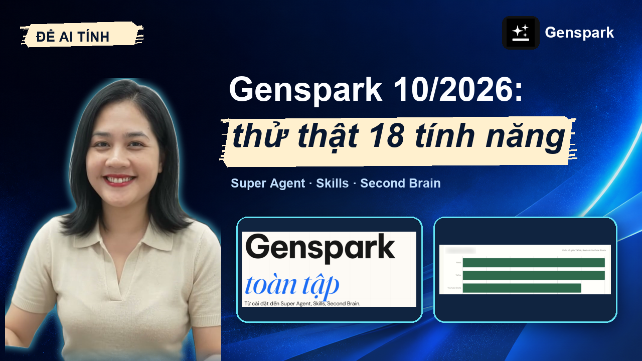 Ebook Genspark toàn tập 2026 cẩm nang không gian làm việc AI có số credit thật