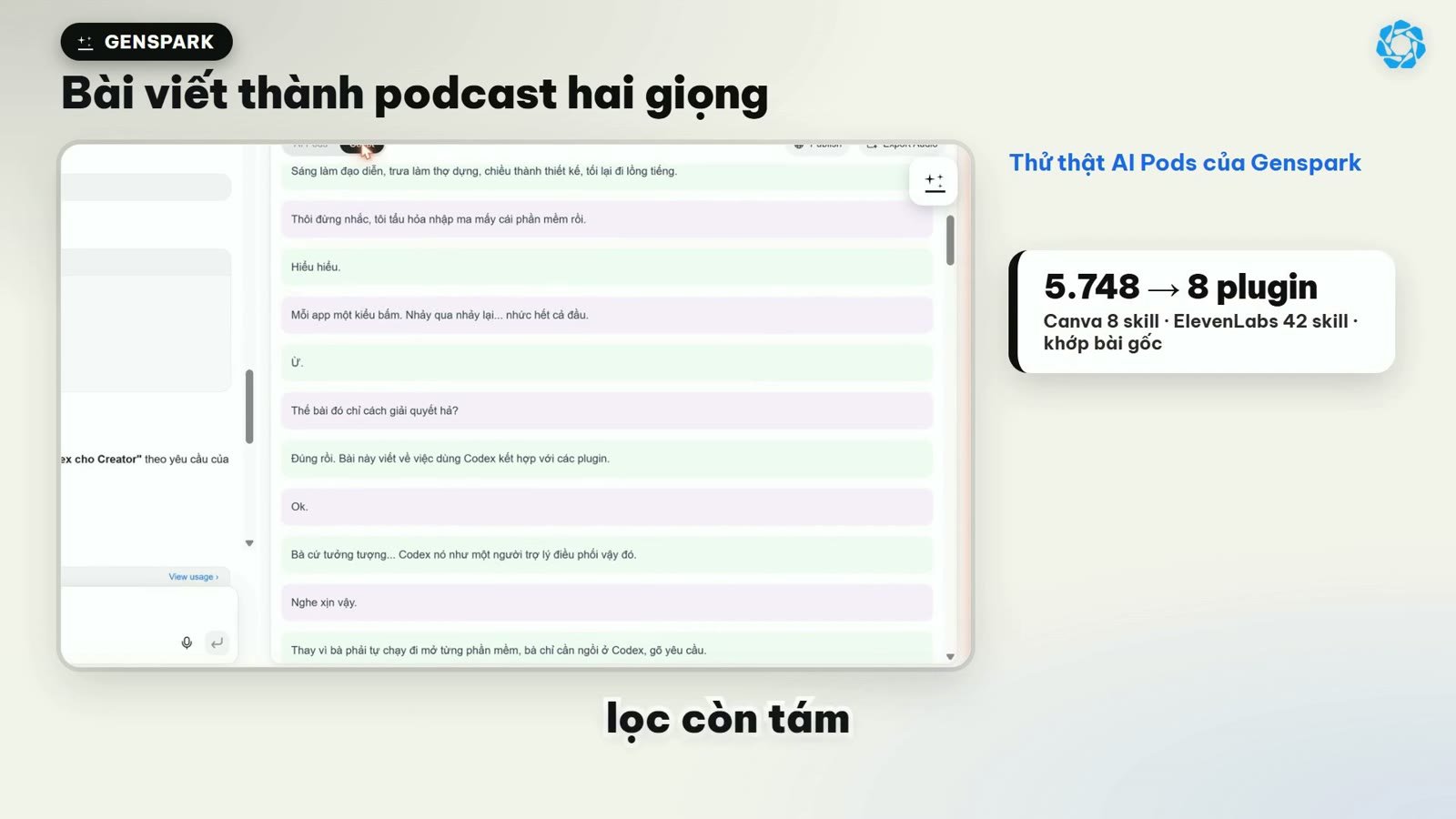 Giao diện phát lại tập podcast hoàn chỉnh với thanh điều khiển âm thanh trực quan