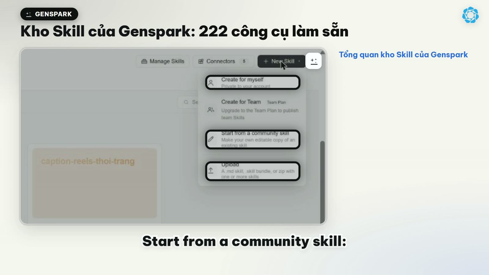 Giao diện nạp gói zip và cấu trúc file SKILL md khi tự tạo Skill