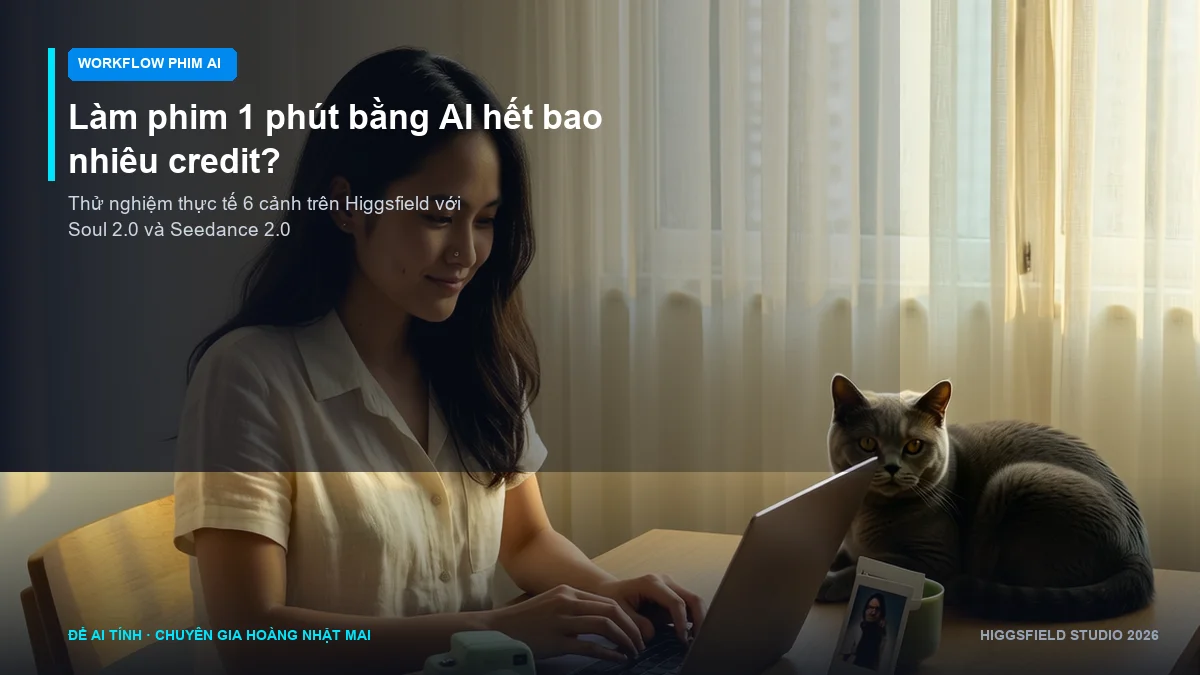 Làm phim 1 phút bằng AI hết bao nhiêu credit thử thật trên Higgsfield