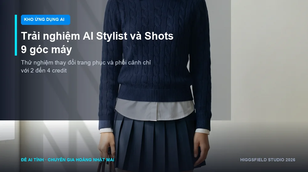 Trải nghiệm ứng dụng AI Stylist và Shots 9 góc máy trên Higgsfield