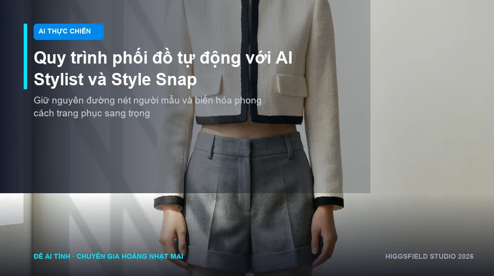 Quy trình phối đồ tự động với AI Stylist và Style Snap trên Higgsfield