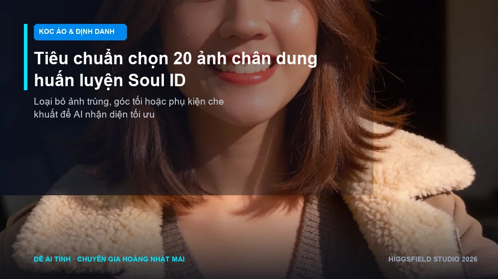 Giao diện huấn luyện Soul ID và bộ ảnh mẫu chất lượng cao trên Higgsfield