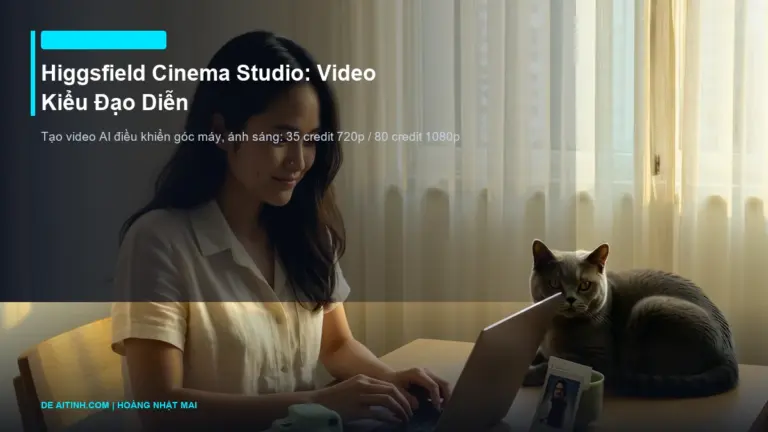 Higgsfield Cinema Studio: tạo video kiểu đạo diễn, 35 credit 720p và 80 credit 1080p