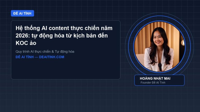 Hệ thống AI content thực chiến năm 2026: tự động hóa từ kịch bản đến KOC ảo