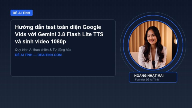 Hướng dẫn test toàn diện Google Vids với Gemini 3.8 Flash Lite TTS và sinh video 1080p