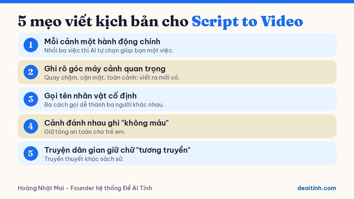 5 mẹo viết kịch bản để tạo video từ kịch bản bằng AI