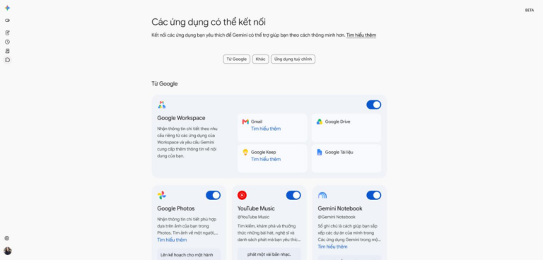 Cách kết nối Gmail, Calendar, Sheets, Docs và Drive trên Gemini Spark
