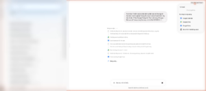 Work panel hiển thị tiến độ tự động đổ dữ liệu vào 4 ứng dụng Google.