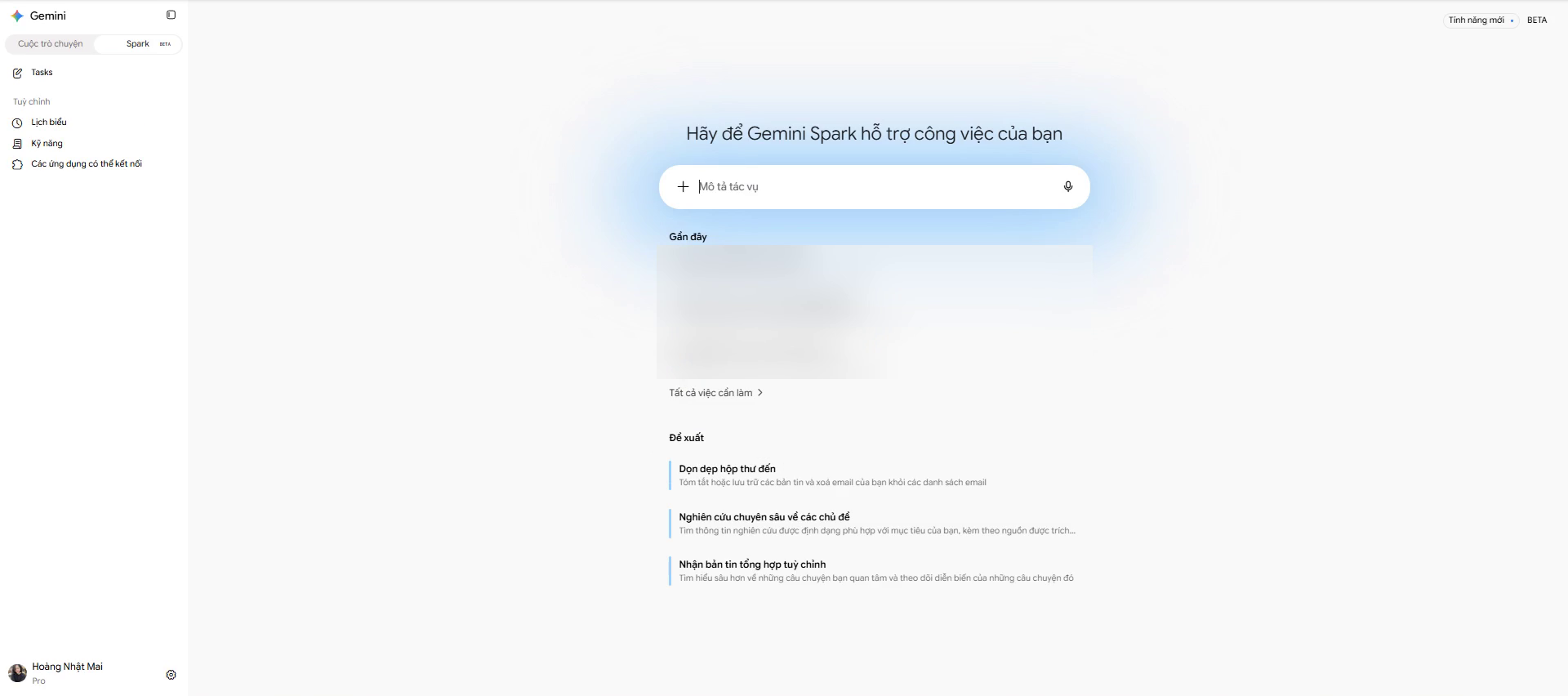 Màn hình khởi tạo tác vụ đa bước ngầm trên máy chủ Google.